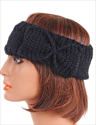 Black Knit Head Warmer