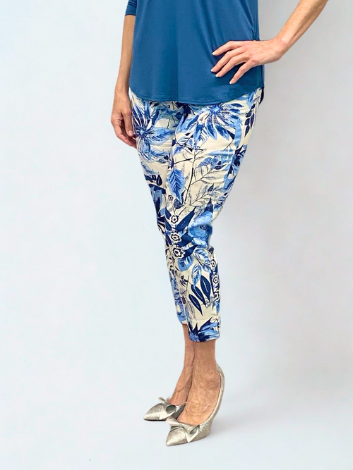 GG Jeans | Pant, Floral Print, Blue