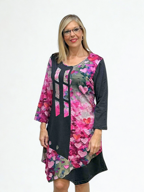 Parsley & Sage Hearts Patchwork Gillian Dress