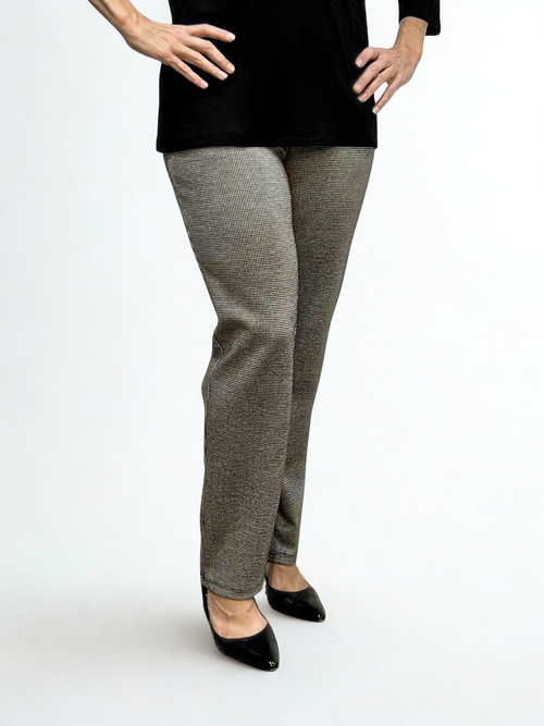 Pure Essence | Houndstooth Print Pull on Pant
