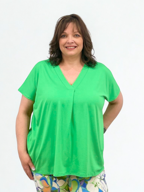 GG Jeans | V-Neck Top , Parrot Green