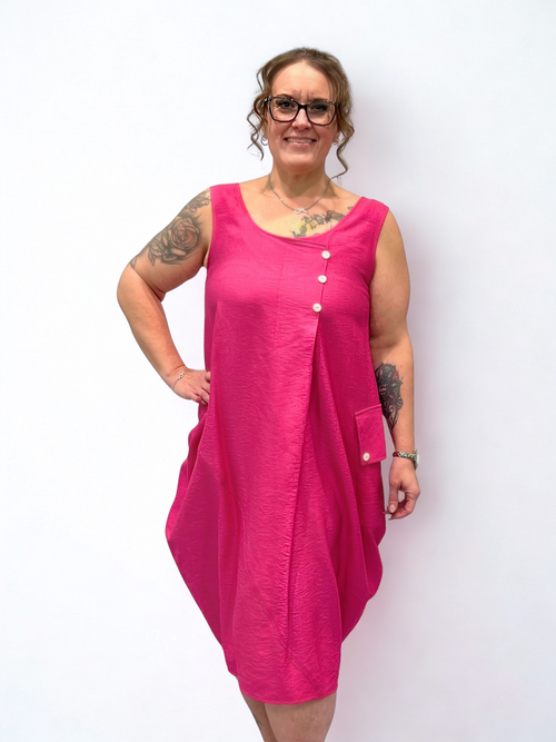 Michael Tyler | Bubble Dress, Fuchsia