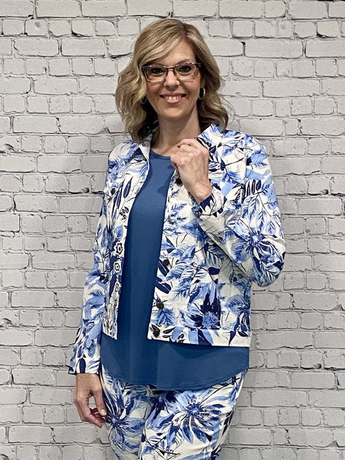 GG Jeans | Jacket , Floral  Blue Print