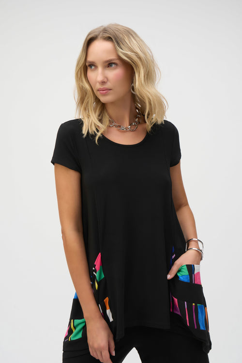 Joseph Ribkoff | Silky Knit Stripe Print Handkerchief Tunic