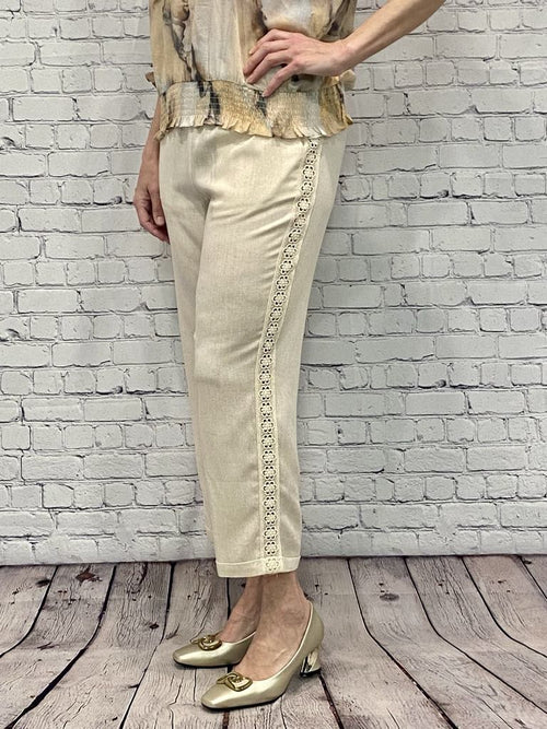 GG Jeans | Flax Crop Pant, eyelet details
