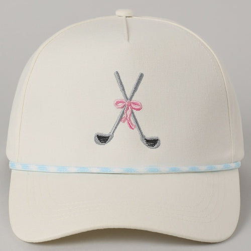 Golf Clubs with Ribbon Embroidered Golf Cap