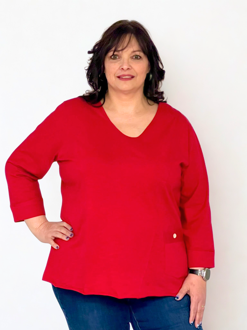 Parsley & Sage | Kira Cotton Tunic,  Red