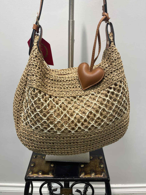 HeartShaped Purse Charm,  Light Brown