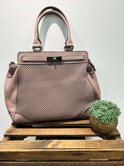 Rose Colour Purse with Textured Front