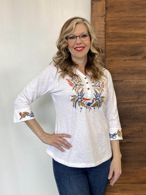 Veronica Embroidered Cotton Top
