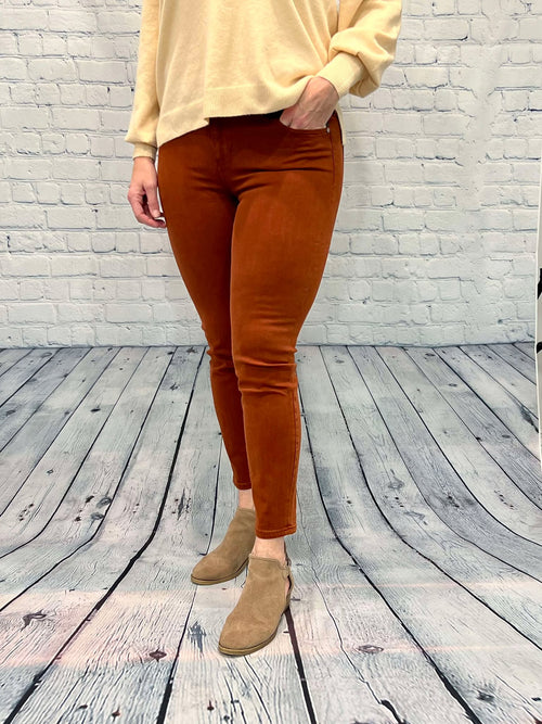 Skinny Ankle Denim Pant , Cognac