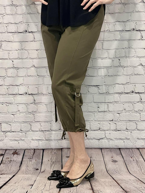 Modes Crystal | Olive Capri, 23" Inseam