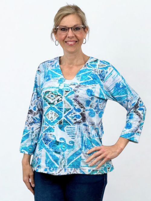Parsley & Sage | Kitty Tee, Turquoise