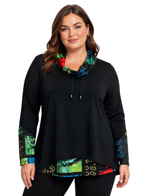 Black LABB Clothing | BL122-313 Fresh Fall Split Back Tunic