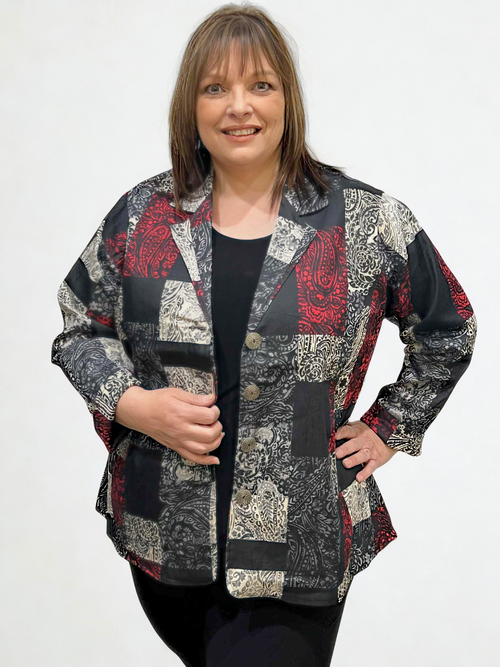 Parsley & Sage  Paisley V- Neck Vevina Jacket