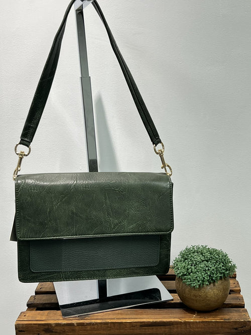 Two-Tone Sage Vegan Leather Purse