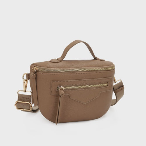 Taupe Rebecca Multi-Functional Top Handle Fanny Pack/Sling Bag