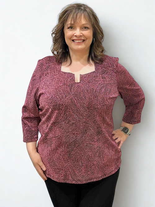 Modes Crystal | Raspberry Top with Swirl Pattern