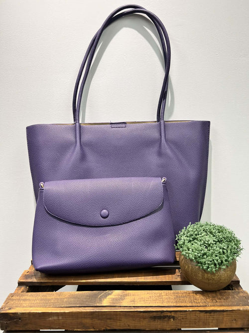 Purple  Shoulder Bag 2 Piece Set,  crossbody