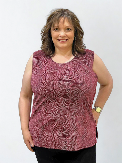 Modes Crystal | Raspberry Cami with Swirl Pattern