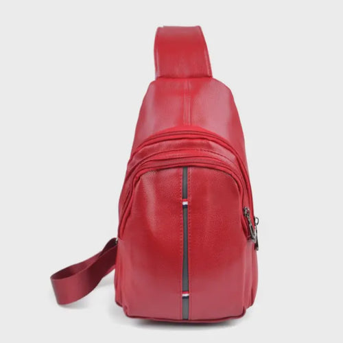 Red Leather Sling Bag