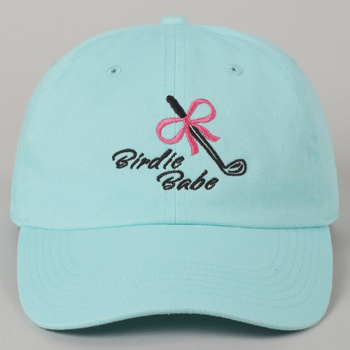 Aqua Birdie Babe Embroidered Golf Cap