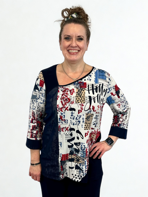 Modes Crystal | Tunic, Navy/Red
