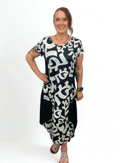 Black LABB Clothing | BL59 BL Signature Colour Block Dress