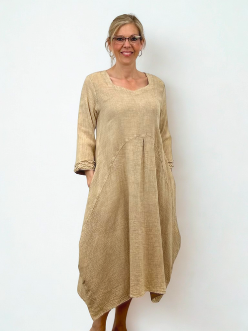Parsley & Sage | Evelyn Double Gauze Dress, Khaki