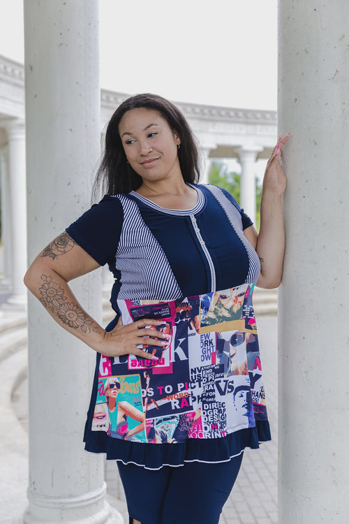 Black LABB Clothing | BL108-223/97 Fresh Mag Navy Tunic/Dress