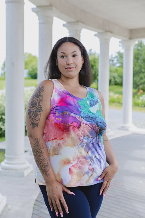 Black LABB Clothing | BL24-226 Perfect Coloured Marble Petite Tank