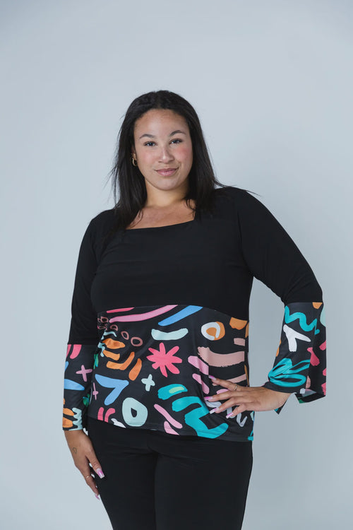 Black LABB Clothing | BL87-208 80's Square Neck Top