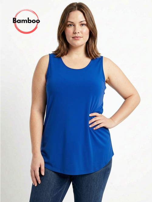 Black LABB Clothing | BL05B Perfect Bamboo Cobalt Blue Round Neck Tank