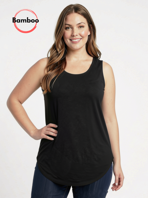 Black LABB Clothing | BL05B Perfect Bamboo Black Round Neck Tank
