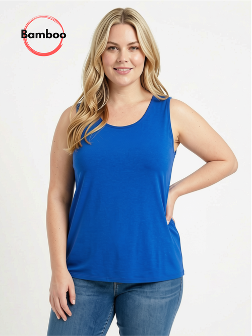 Black LABB Clothing | BL24B Perfect Bamboo Cobalt Blue Petite Tank