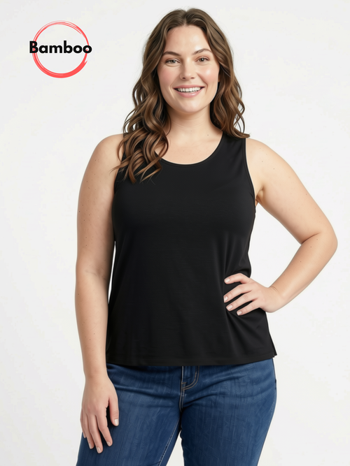 Black LABB Clothing | BL24B Perfect Bamboo Black Petite Tank