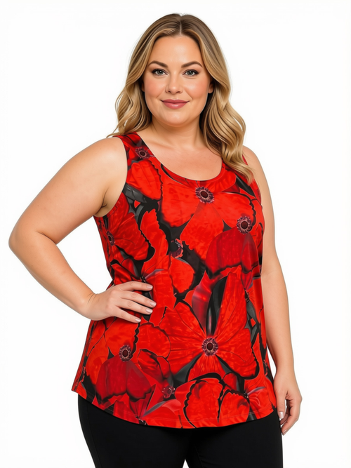Black LABB Clothing | BL24-304 Red Pop Petite Tank