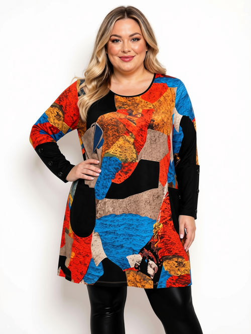 Black LABB Clothing | BL128-308 Autumn Geo Tunic/Dress