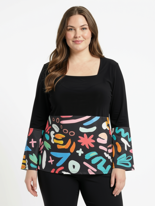 Black LABB Clothing | BL87-208 80's Square Neck Top