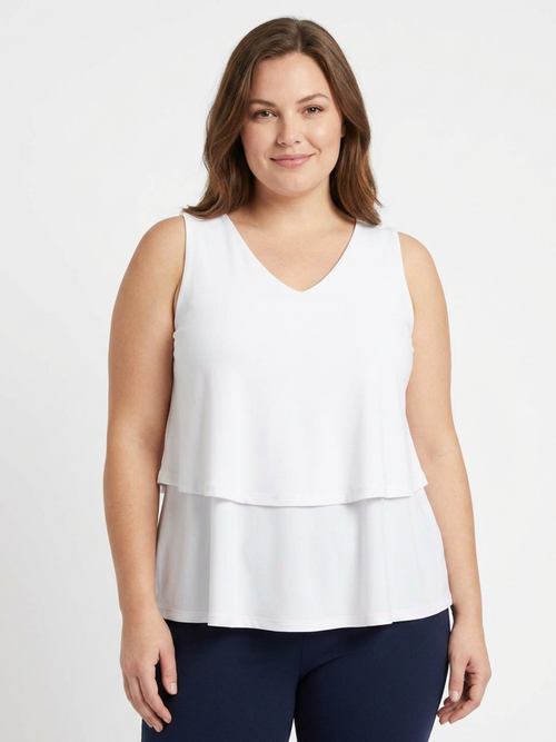 Black LABB Clothing | BL48 White Layered Lillie Tank