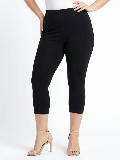 Black LABB Clothing | BL46 Perfect Black Capri Legging with 2 Button Detail