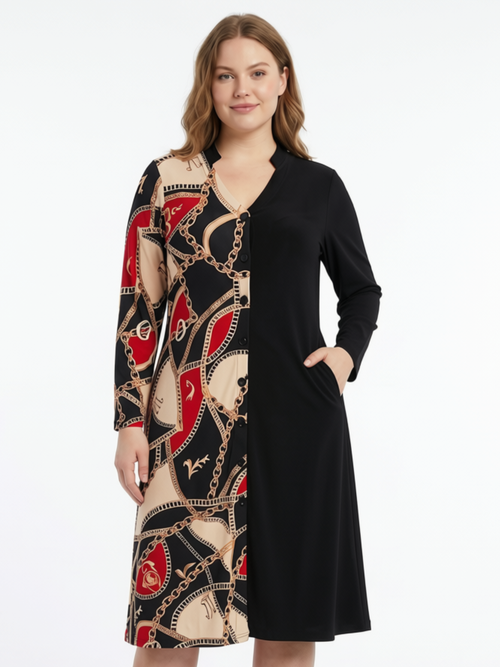 Black LABB Clothing | BL63-201 Chain Link Duster/Dress