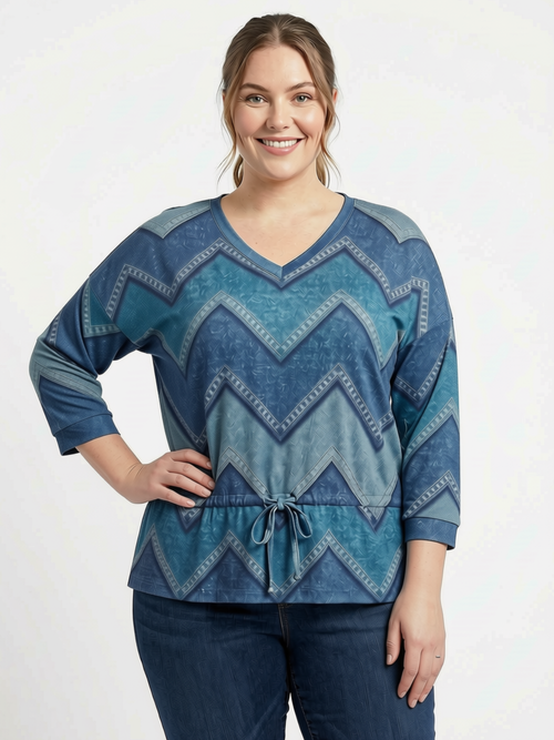 Black LABB Clothing | BL78-211Y Chevron Print Sweater