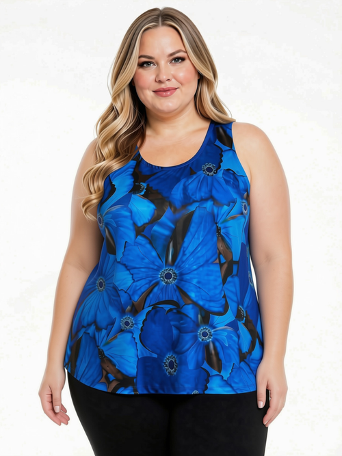 Black LABB Clothing | BL24-303 Blue Pop Petite Tank