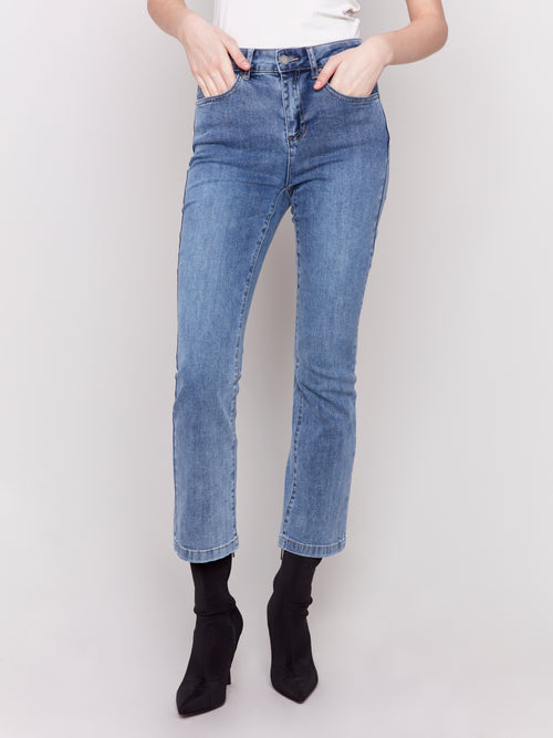 Charlie B Petite Bootcut Leg Jeans | Medium Blue