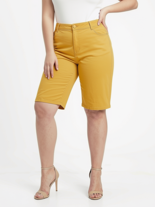 T-2036  | Carreli Jeans | Lemon Curry  Tencel Bermuda Short