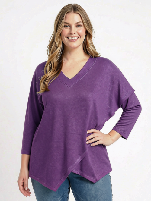 Black LABB Clothing | BL84-215Y Grape Overlay Top