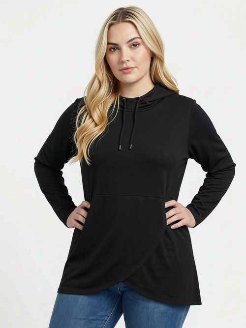 Black LABB Clothing | BL77-213Y Black Peplum Tunic