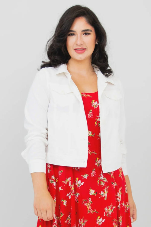 Blue Sky | Colleen Jacket, White, Linen Bamboo