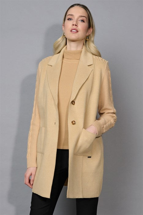 Picadilly | Wheat Cable Knit Detailed Jacket